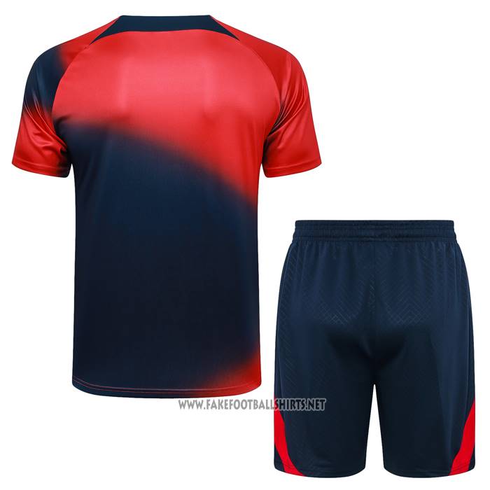 Tracksuit
 Paris Saint-Germain Short Sleeve
 2023-2024 Red
 and 
Blue
 - Shorts
